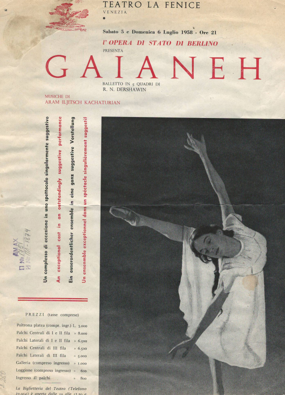 Ազդագիր՝ Ա.Խաչատրյանի «Գայանե» բալետի