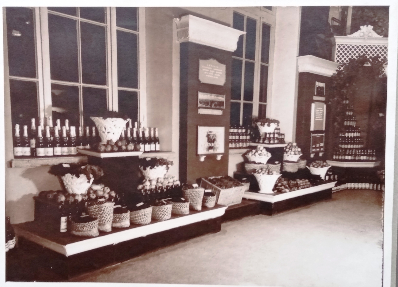 1955թ. գյուղատնտեսական ցուցահանդեսի շամպայն-գինիների կոմբինատի Կիրովի սովխոզի վահանակը