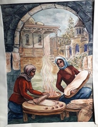 Գեղանկար«Հաց են թխում» 