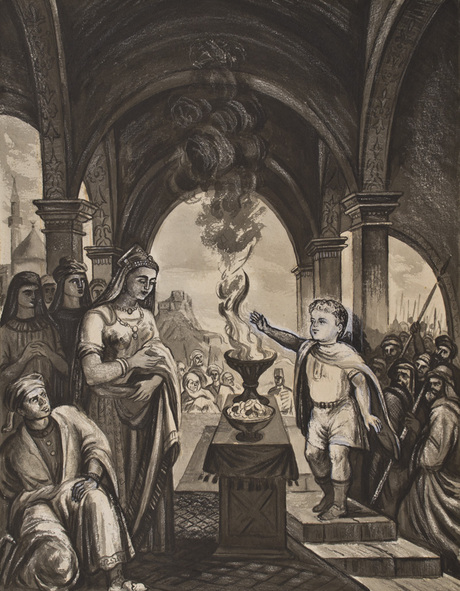 Մանուկ Դավիթը տաճարում («Սասունցի Դավիթ» էպոսի նկարազարդում)