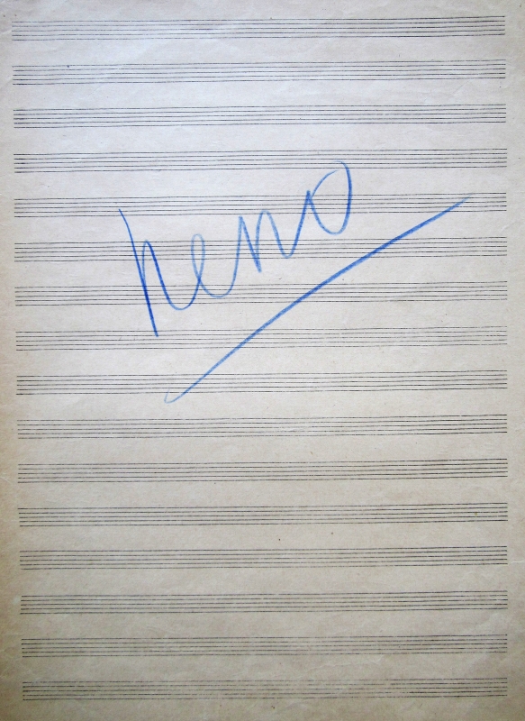   «Պեպո» կինոնկարի համար գրված երաժշտությունից  հատվածի ուրվագիծ, ձեռագիր
