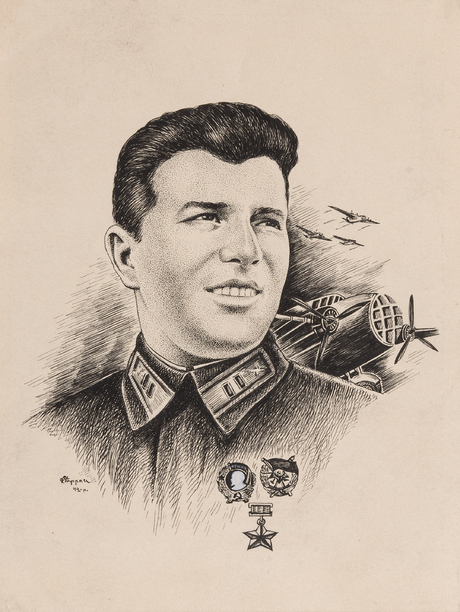 Սովետական միության հերոս՝ մայոր Գ.Պ. Կրավչենկոյի դիմանկարը