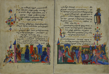Ընդօրինակություն 13-րդ և 14-րդ դարերի Ավետարանի (ութ նկարիչներ) «Մոգերը Հերովդեսի մոտ» և «Հովսեփի կասկածանքը»