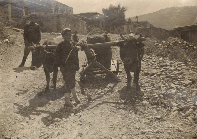 «Խզակով» (սահնակով) ջուր տեղափոխելը Ծղալթբիլա գյուղում