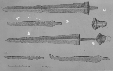 Սևապակի՝ դաշույնների և դանակների գծապատկերներով