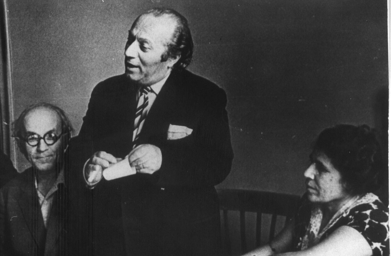 Երվանդ Քոչարը /կենտրոնում/,  Մանիկ Մկրտչյանը և Գ. Գիրգորյանը, 1961