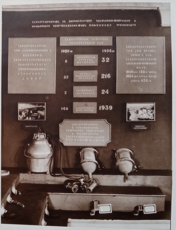 1955թ. գյուղատնտեսական ցուցահանդեսի աշխատանքների էլեկտրաֆիկացման  վահանակը