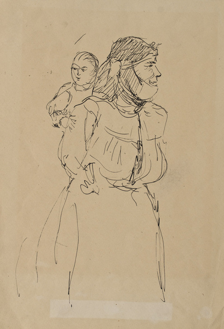 Գյուղացի կինը երեխայի հետ (կրոքի)