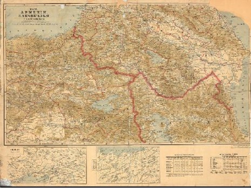 Карта Арменiи, Закавказья и С. Азербейджана