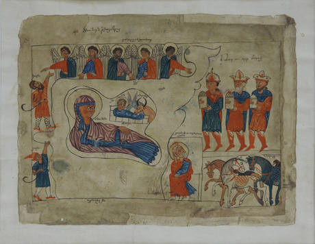 Ընդօրինակություն 1322թ-ի Վասպուրականի Ավետարանի «Ծնունդ և մոգերի երկրպագությունը» մանրանկարի