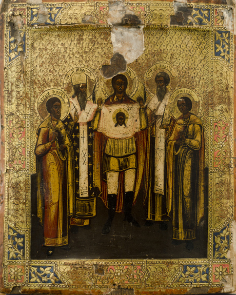 Սրբապատկեր. Միքայել հրեշտակապետը ընտրյալ սրբերի հետ