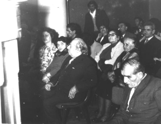 Ե. Քոչարը կնոջ՝ Մ. Մկրտչյանի հետ, Արարատ Բարսեղյանի ծննդյան 60-ամյակի առթիվ կազմակերպված միջոցառման ժամանակ, Երևան, 5 փետրվարի,  1973  