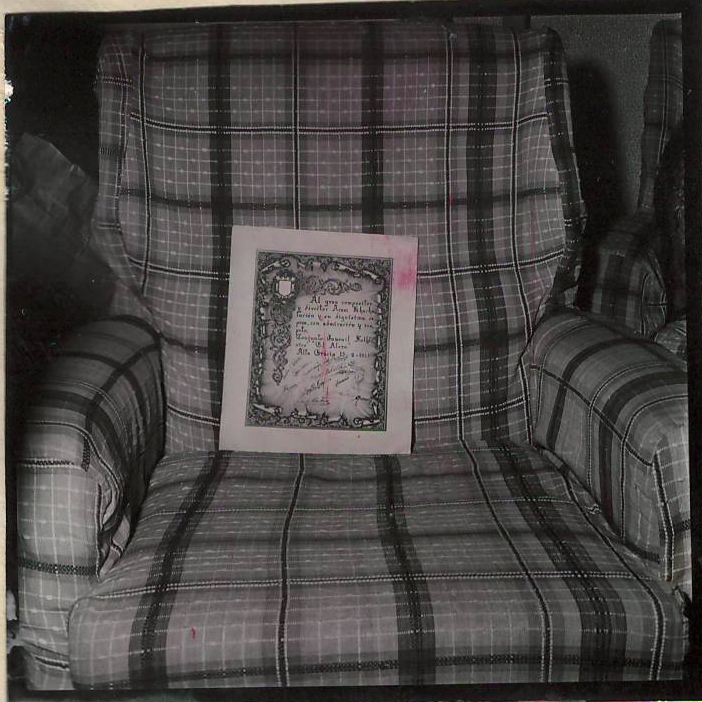 Նեգատիվ՝ Ա.Խաչատրյանին  «Էլ Ալերո» երիտասարդական  ֆոլկլորային  անսամբլի կողմից շնորհված  դիպլոմի լուսանկարի ( 15 սեպտ.1957 թ.  Արգենտինա)