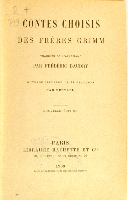 Contes Choisis des fre՝res Grimm
