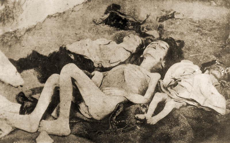 Սովից մեռած մայրն իր զավակների հետ