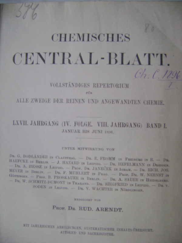 «CHEMISCHES  CENTRAL-BLATT»