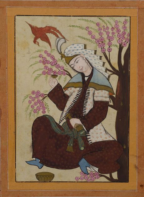 Կինը ծաղկած ծառի տակ նստած (մանրանկարչություն)